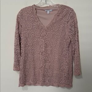 Chicos Dusty Pink Lace, Lined top, size 0 (4)